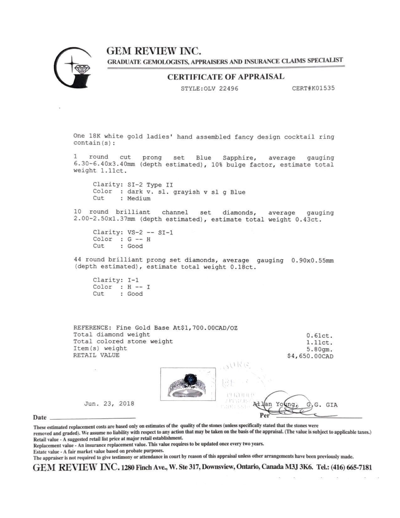 Sapphire and Diamond Cocktail Ring