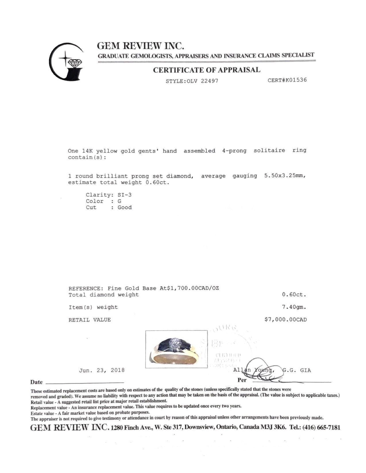 Gent's Diamond Solitaire Ring