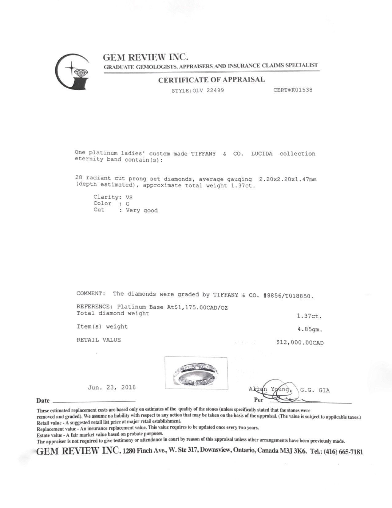 Tiffany & Co. Lucida Diamond Eternity Band