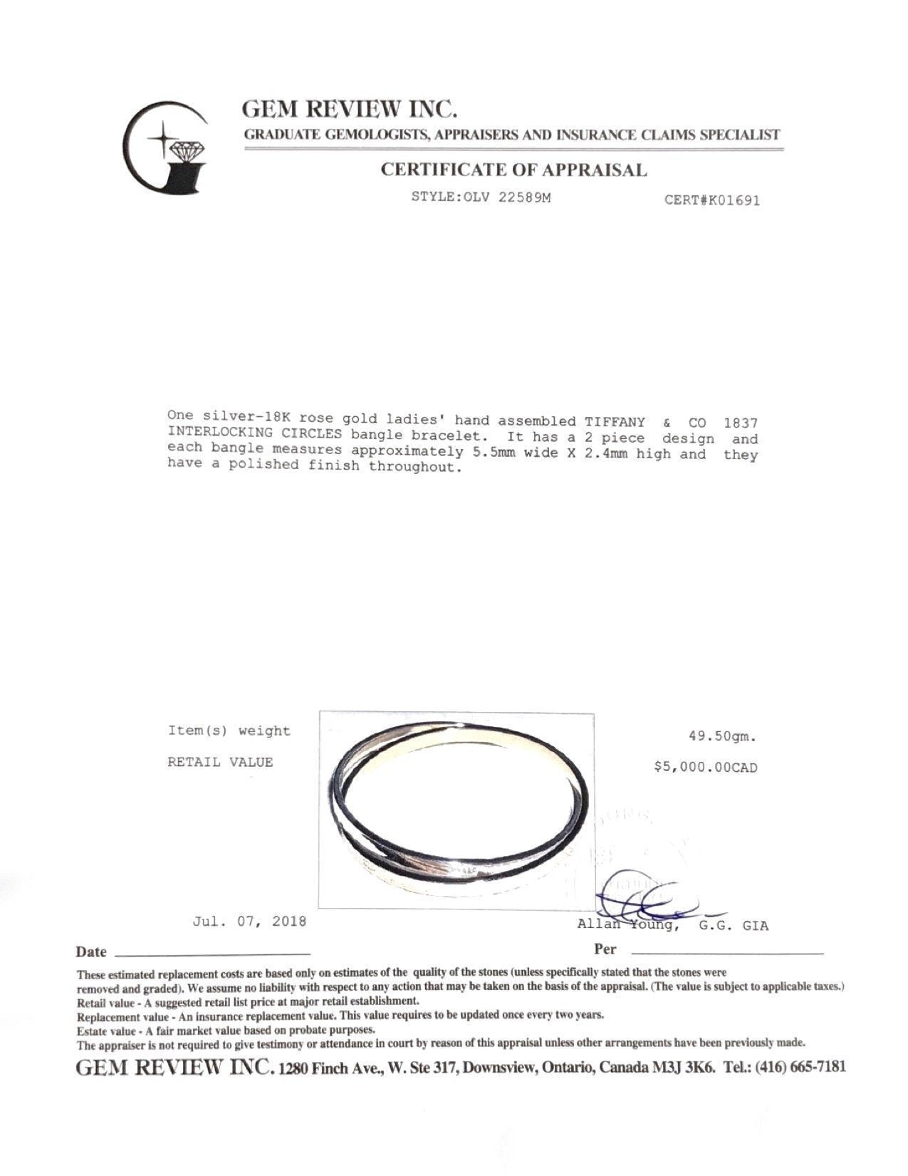 Tiffany & Co. 2-Tone 1837 Interlocking Circles Bracelet