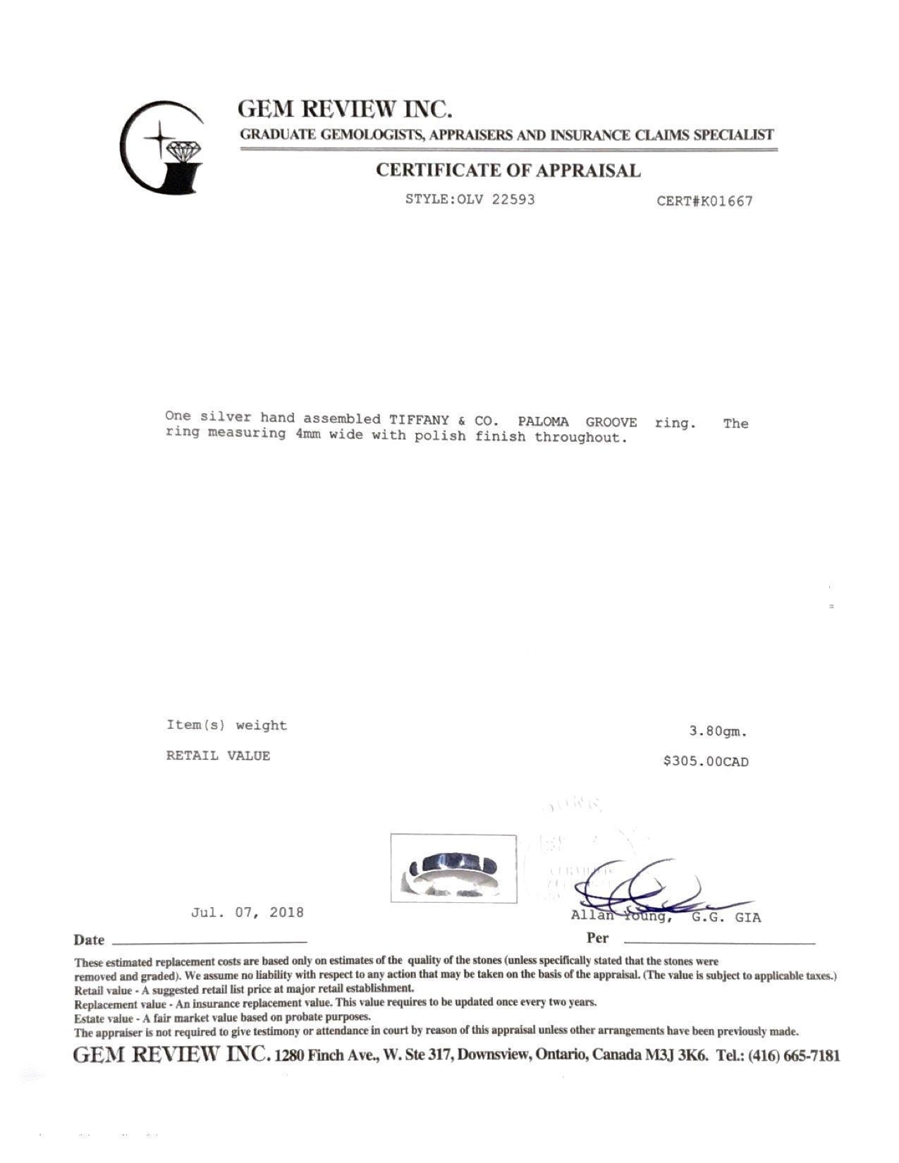 Tiffany & Co. Paloma Picasso Groove Ring