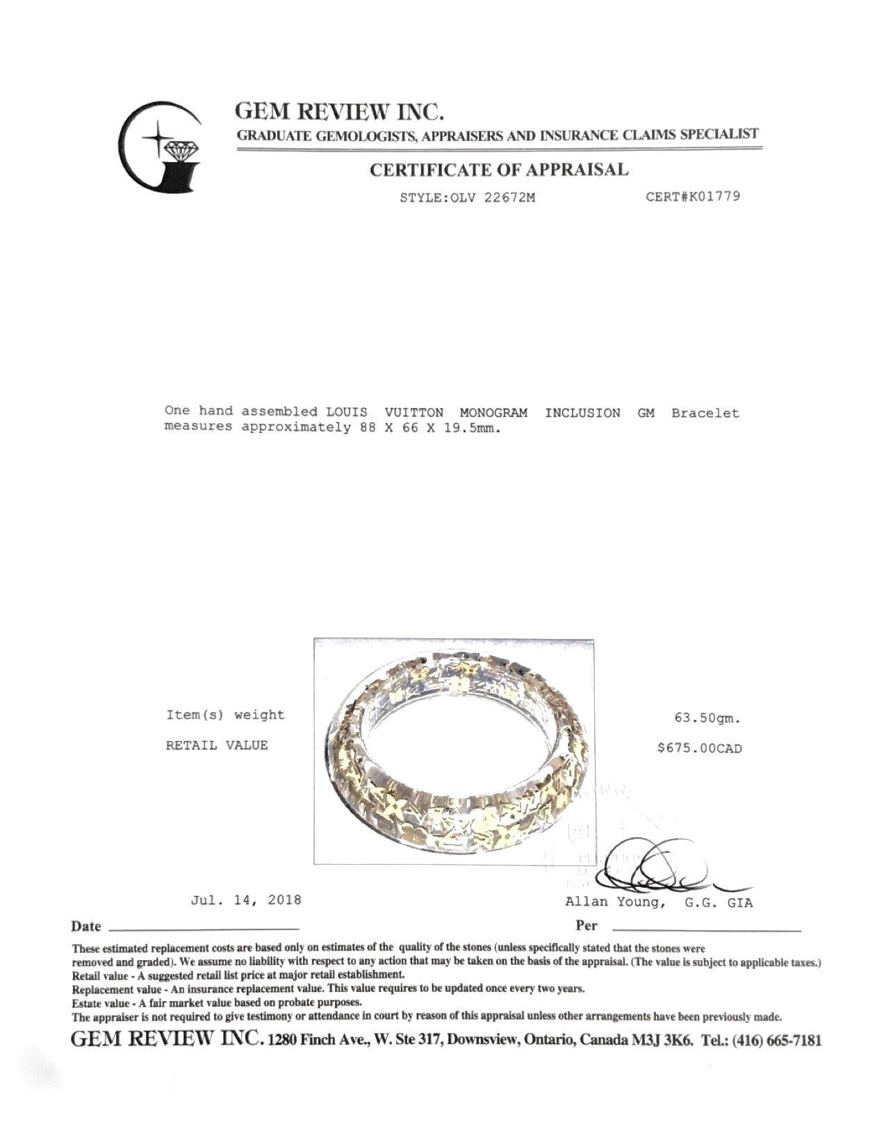Louis Vuitton Monogram Inclusion GM Bracelet