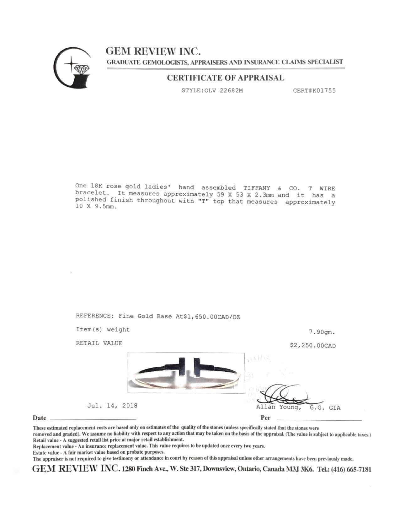 Tiffany & Co. T Wire Bracelet