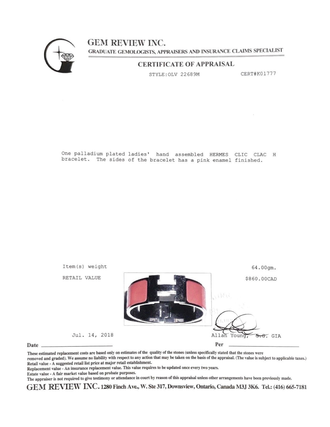 Hermes Wide Clic Clac H Bracelet