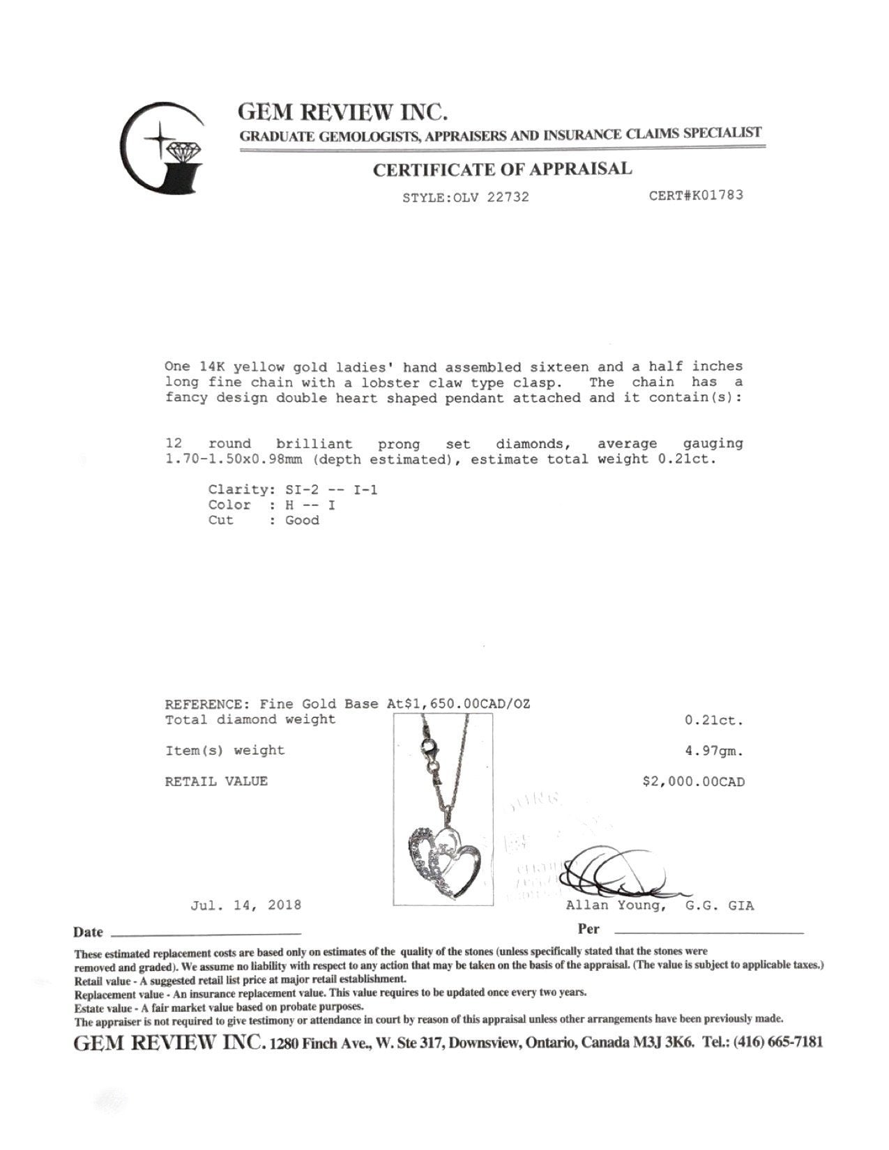 Diamond Heart Pendant Necklace