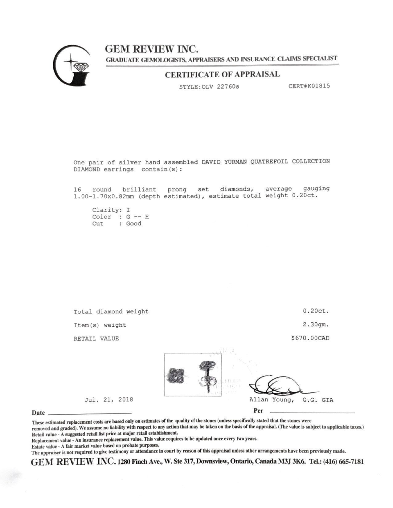 David Yurman Diamond Quatrefoil Stud Earrings