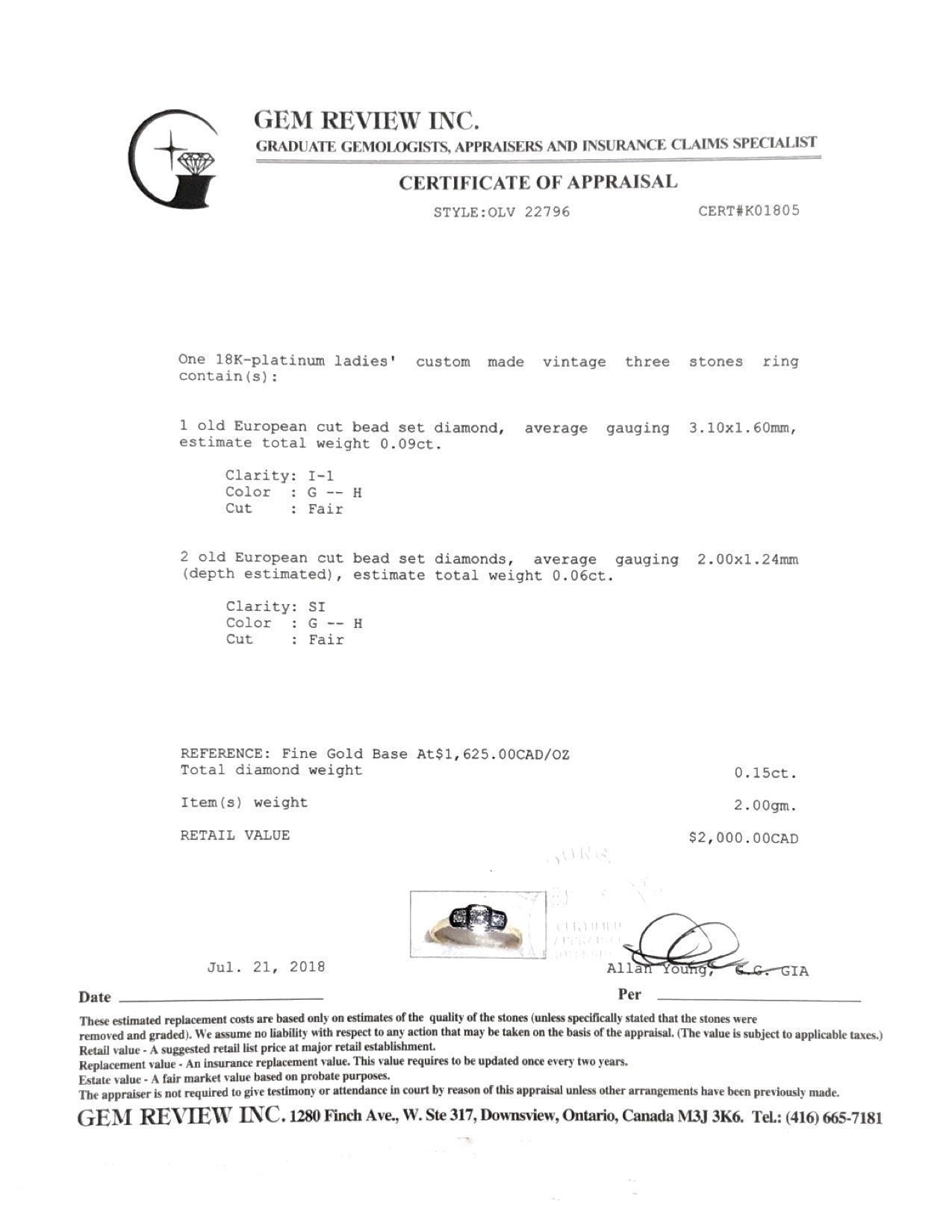 Antique Three Stone Diamond Ring