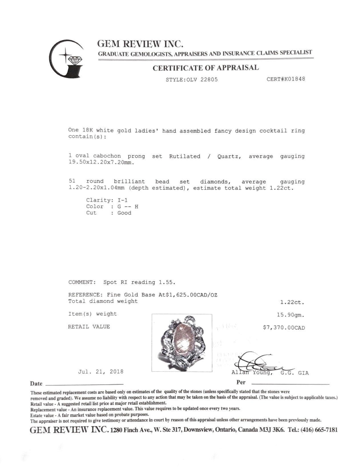 Quartz and Diamond Cocktail Ring