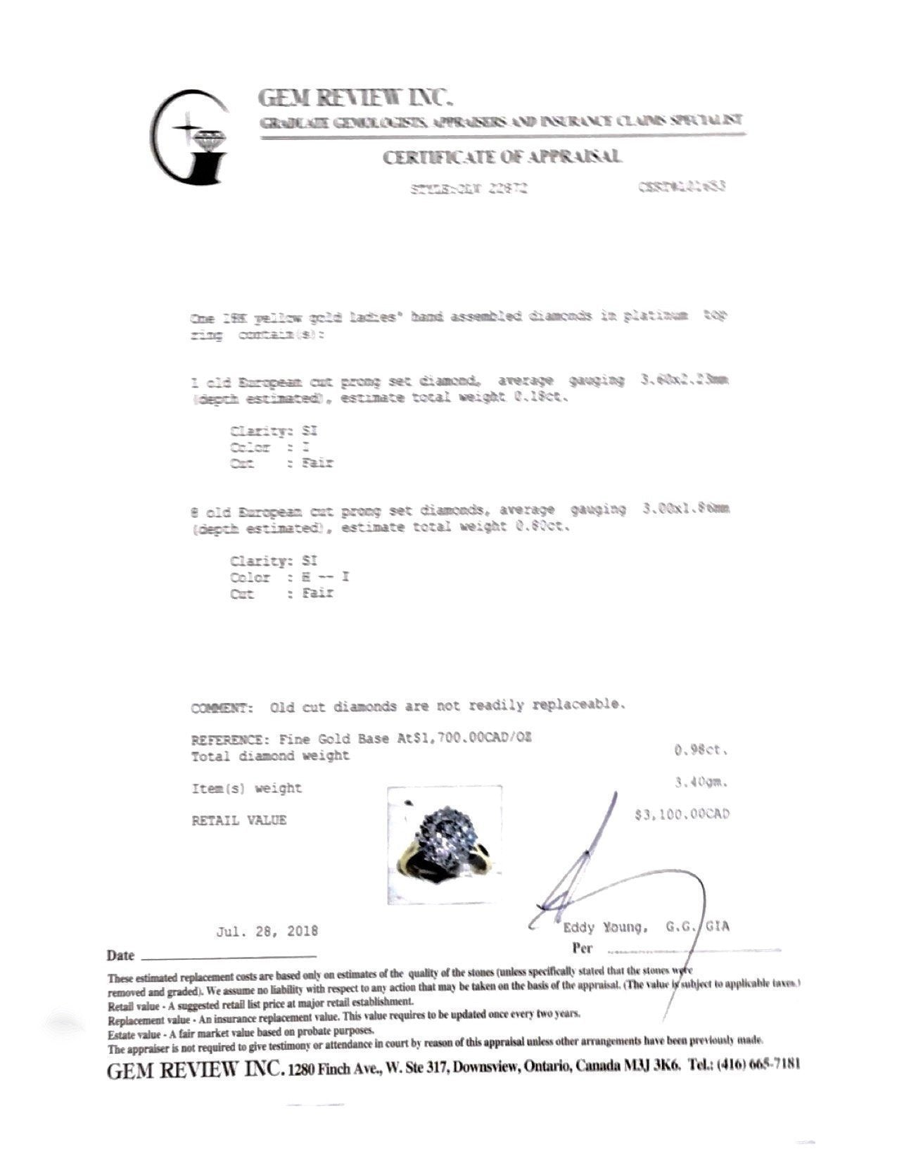 Antique Diamond Cluster Ring