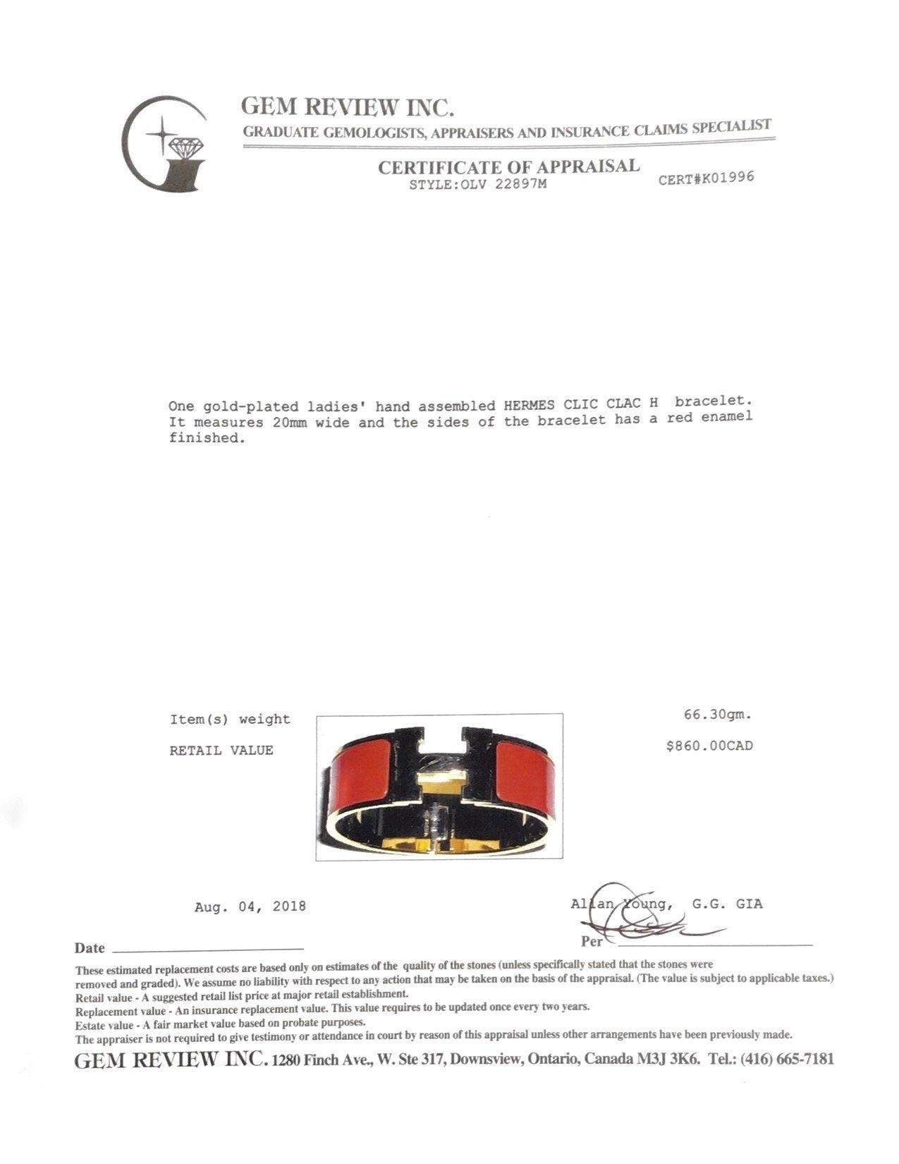 Hermes Wide Clic Clac H Bracelet