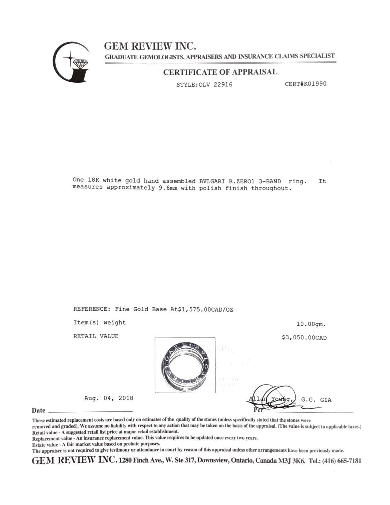 Bulgari B.Zero1 3-Band Ring