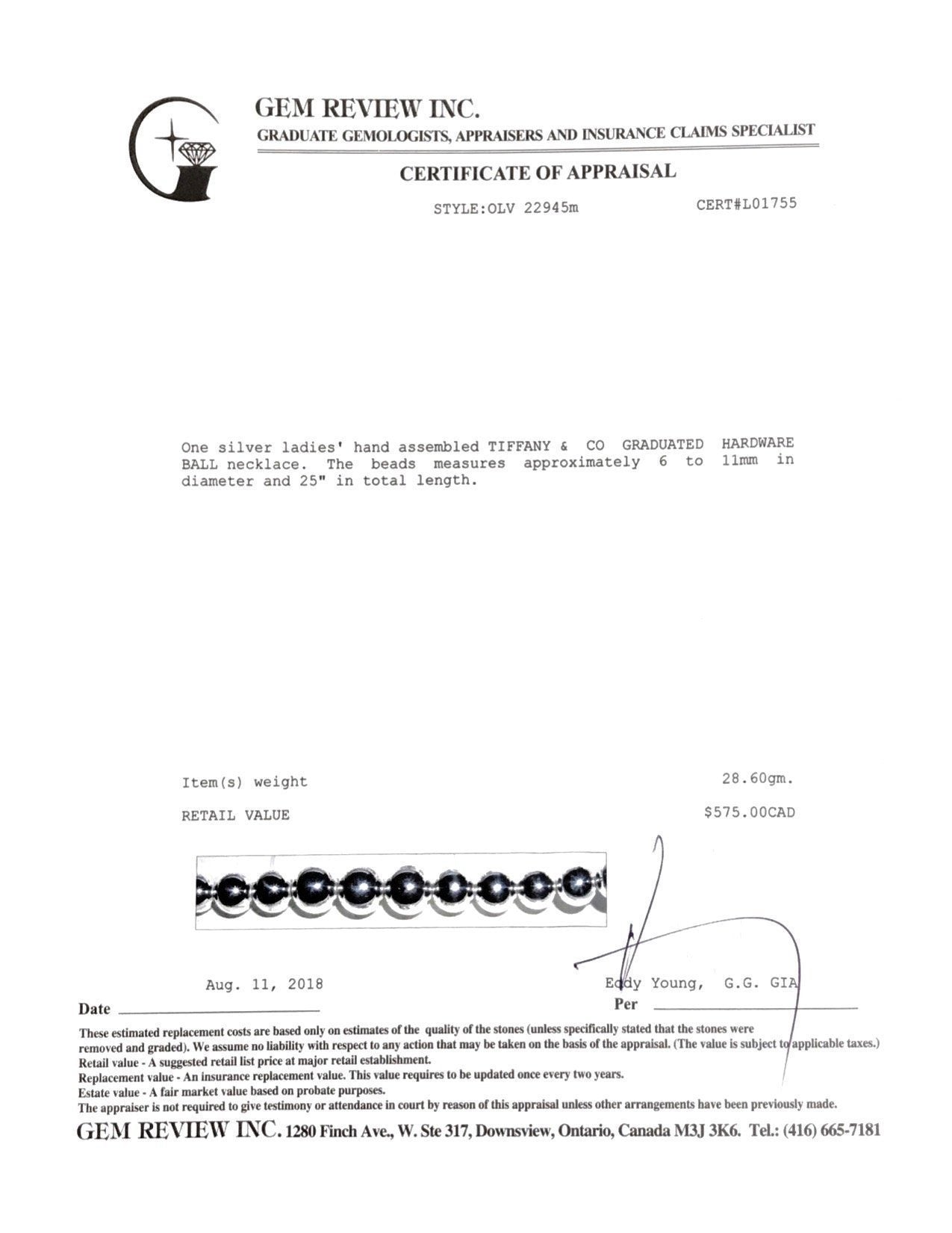 Tiffany & Co. HardWear Graduated Ball Necklace