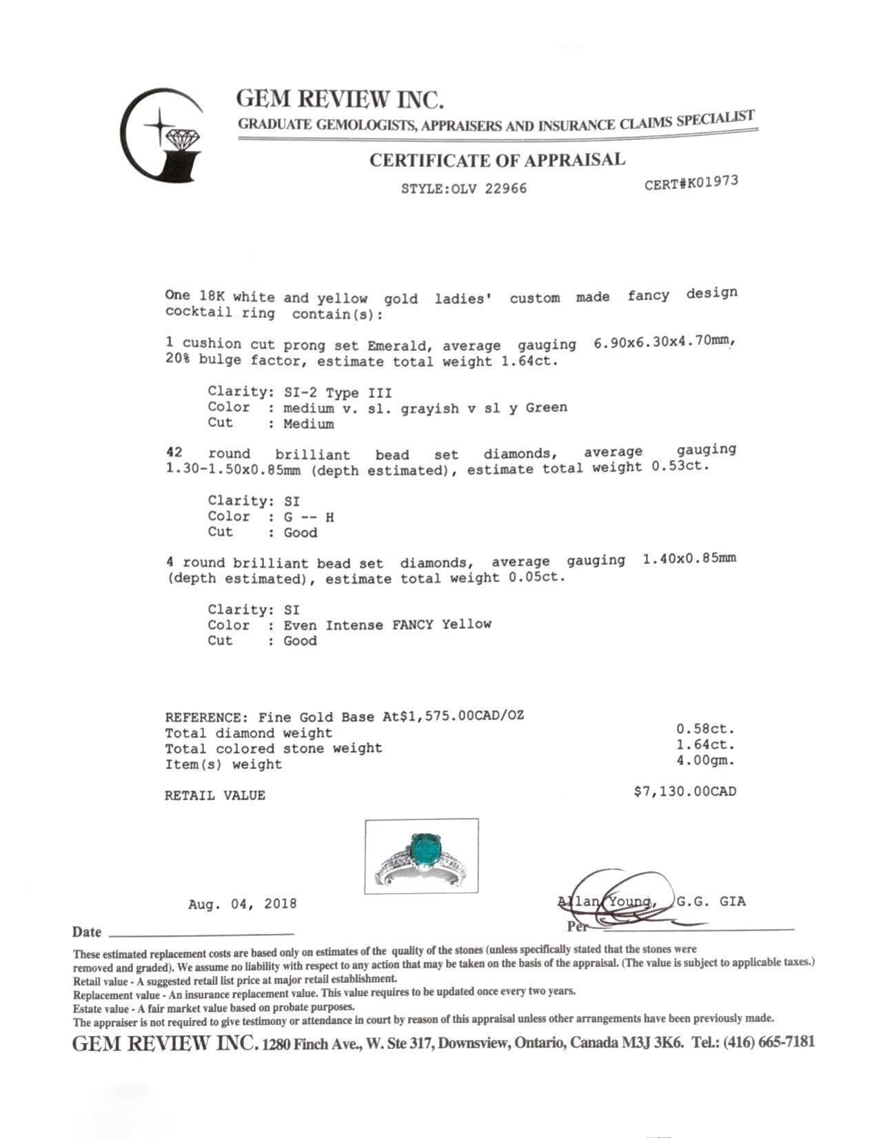 Emerald and Diamond Cocktail Ring