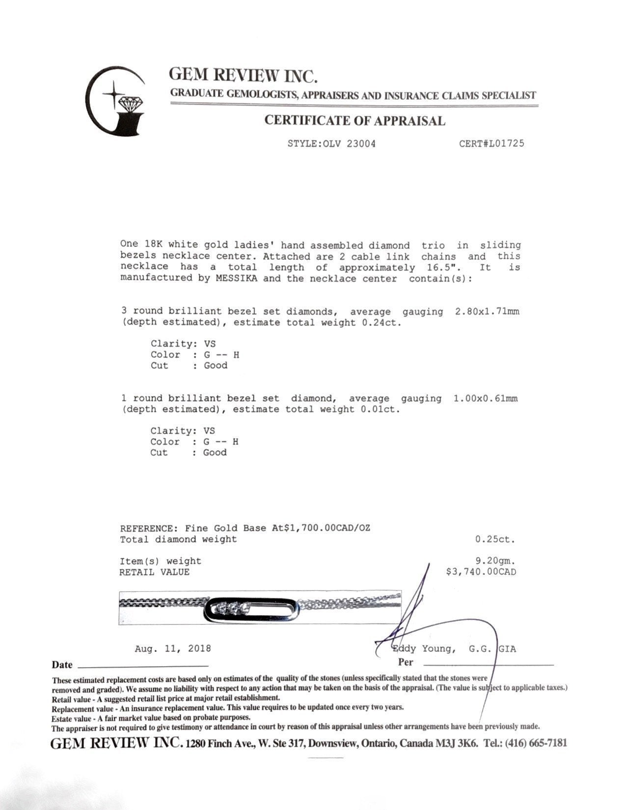 Messika Floating Diamond Pendant Necklace