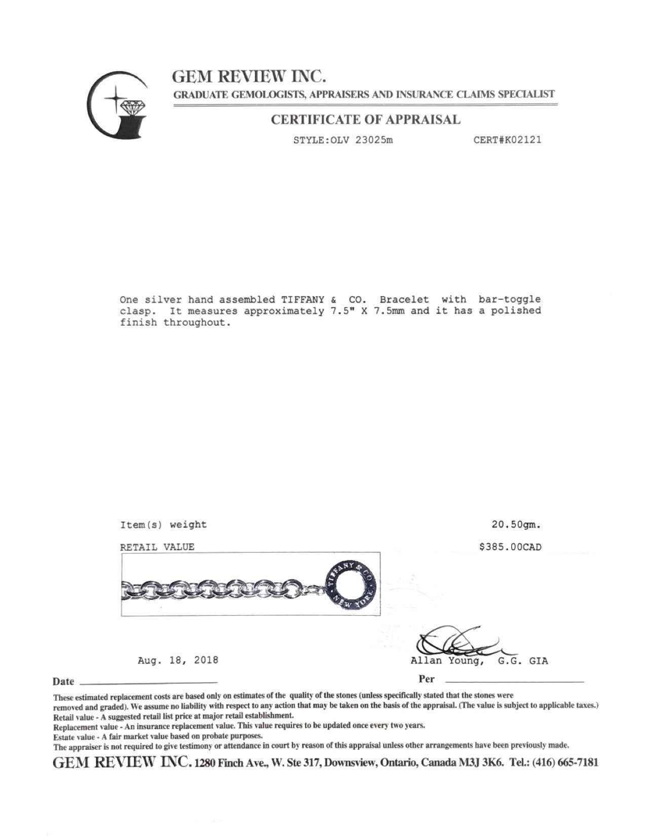 Tiffany & Co. Toggle Bracelet