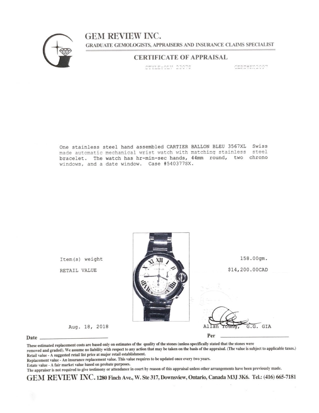 Cartier Ballon Bleu Chronograph XL