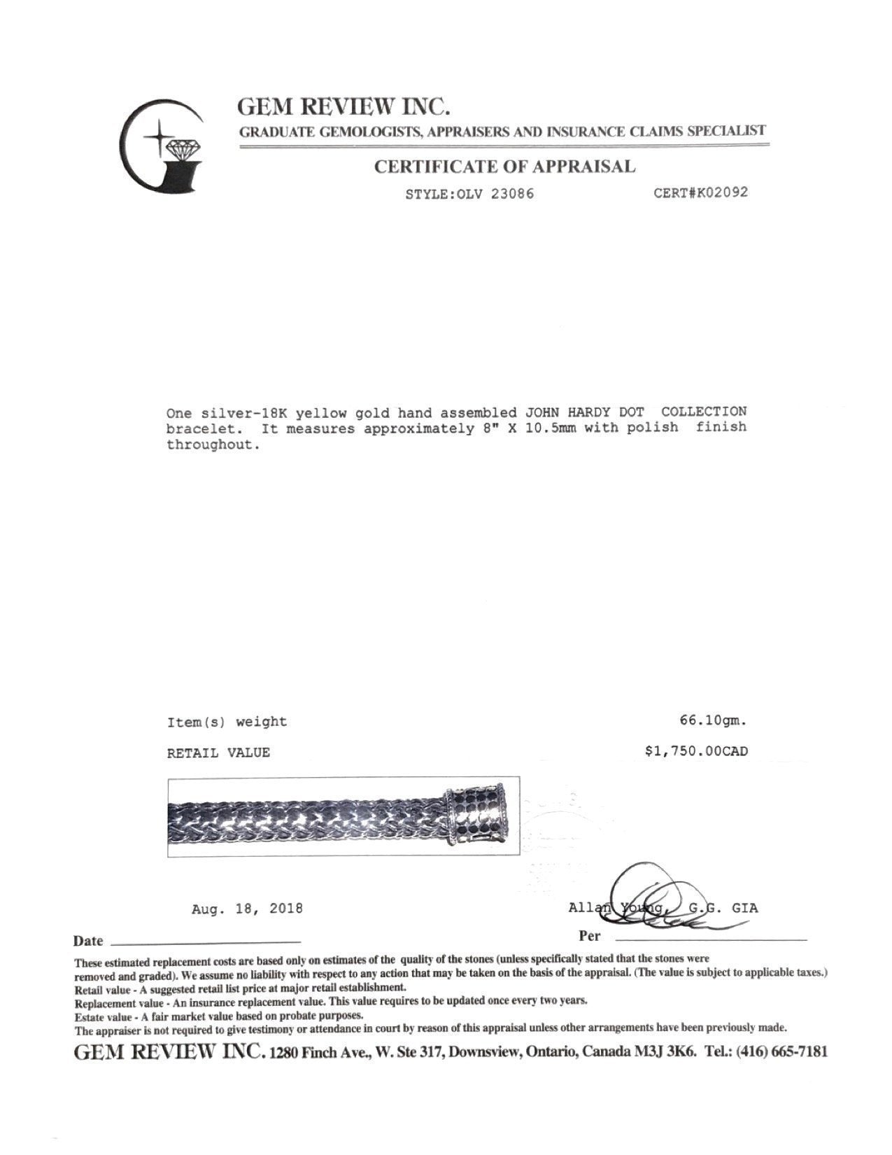 John Hardy Two-Tone Dot Collection Chain Bracelet