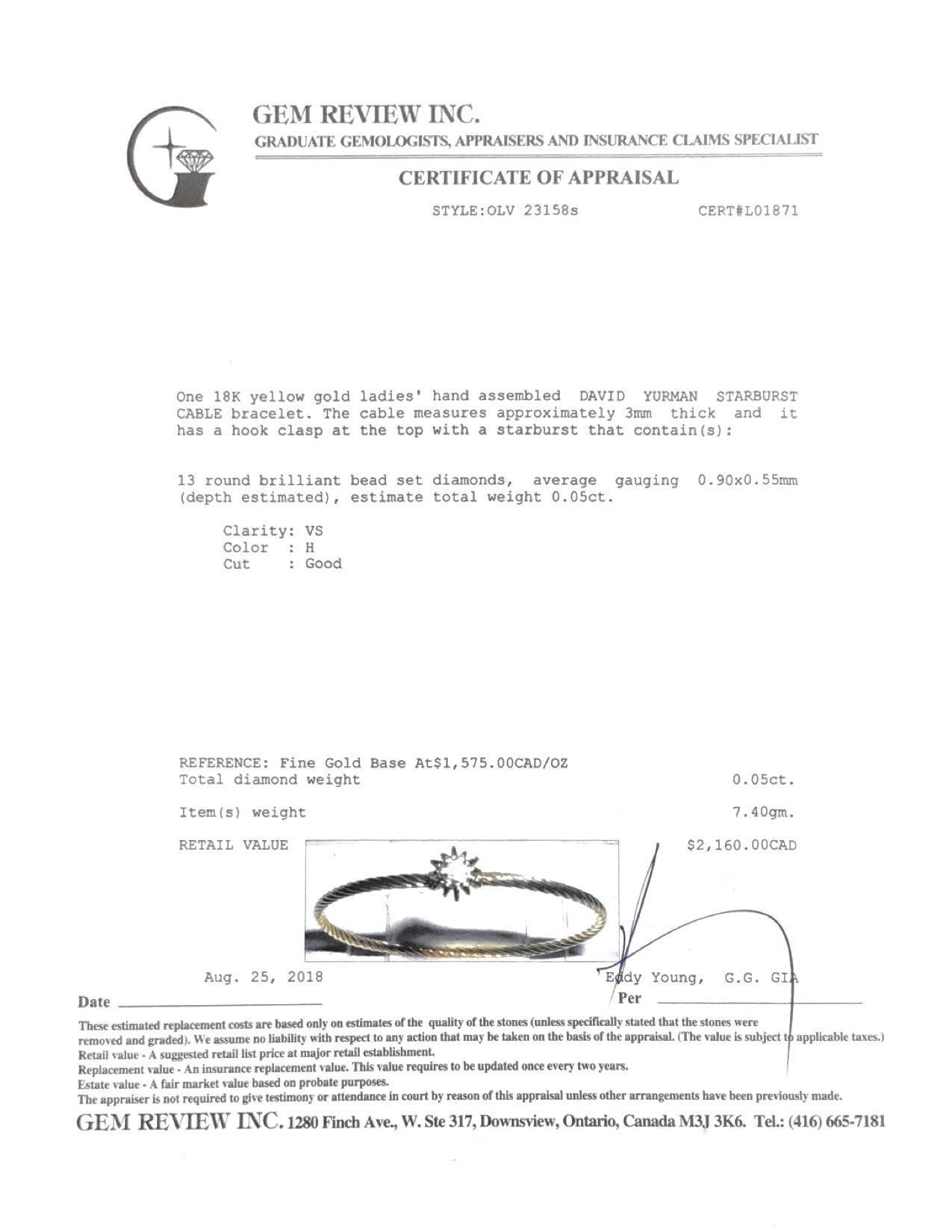 David Yurman Starburst Cable Bracelet with Diamonds