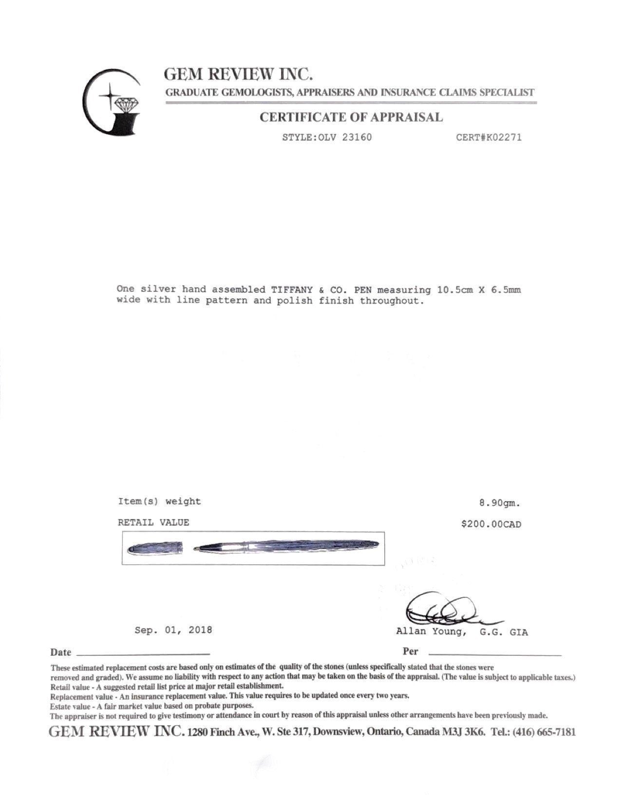 Tiffany & Co. Sterling Ballpoint Purse Pen