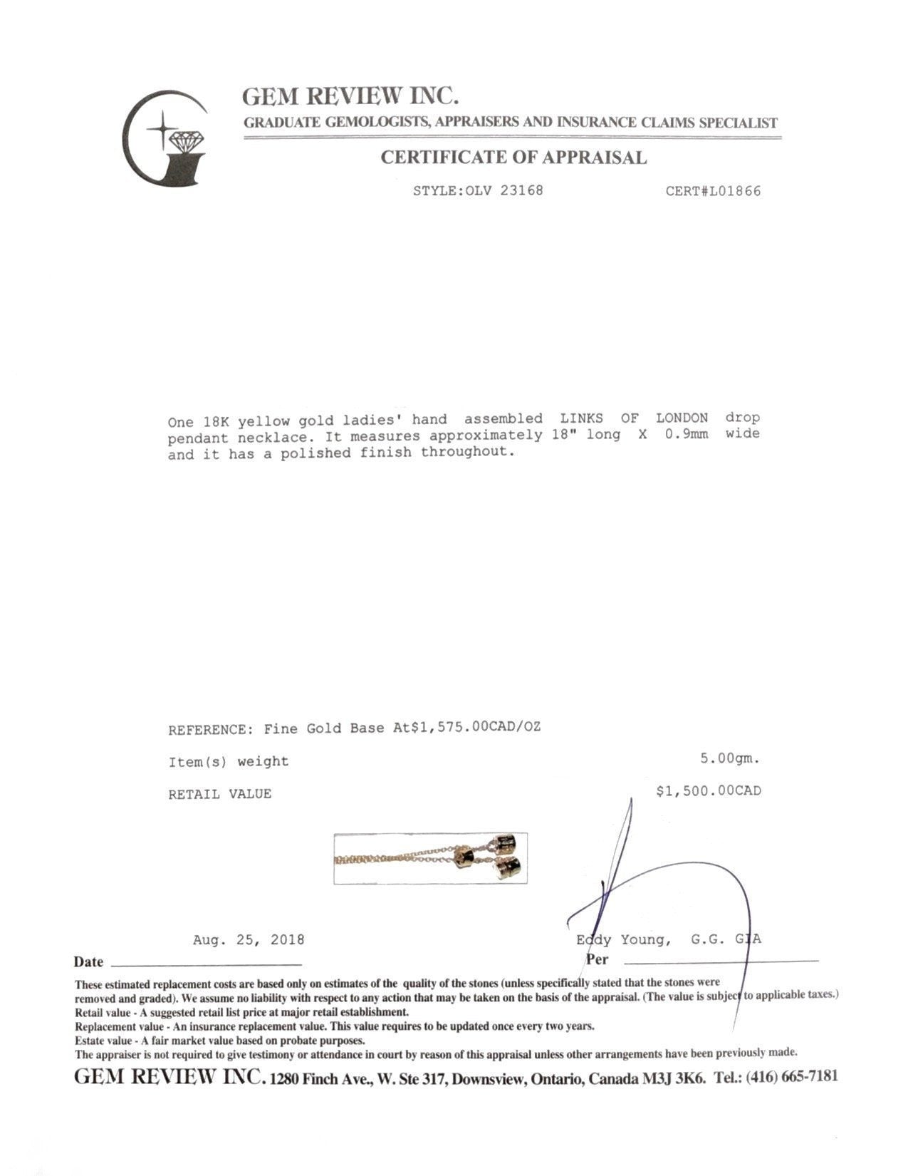 Links of London Drop Pendant Necklace