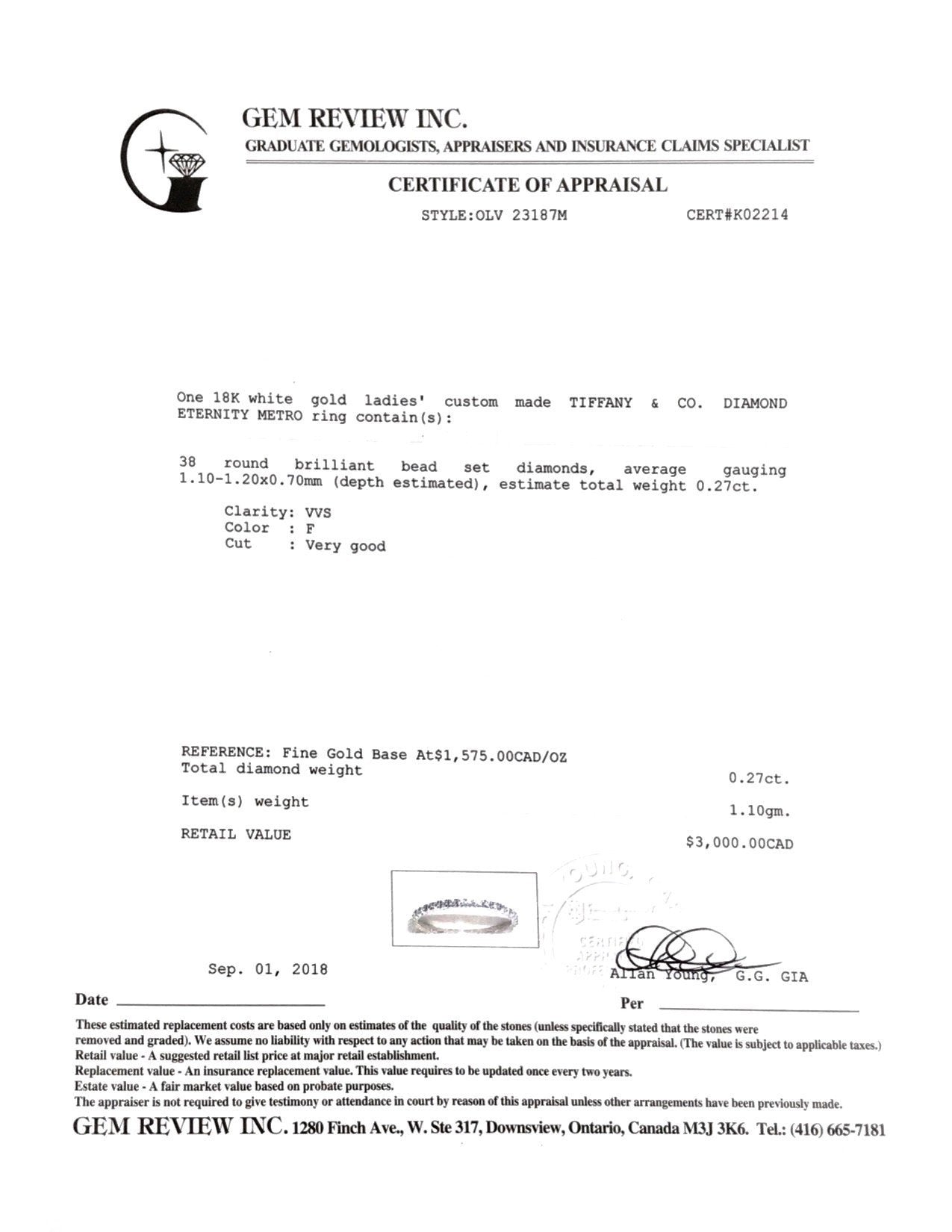 Tiffany & Co. Metro Diamond Eternity Ring