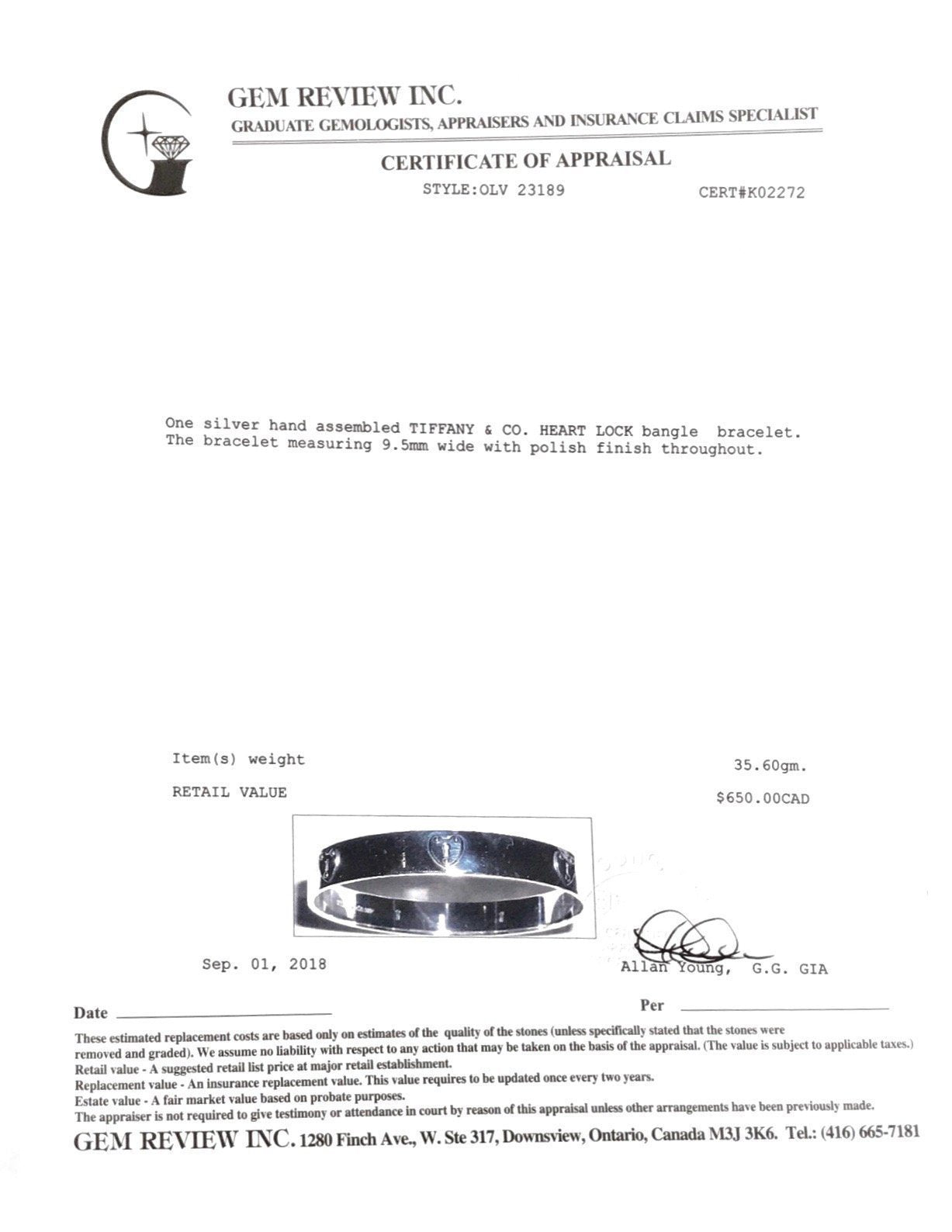Tiffany & Co. Heart Locks Bangle