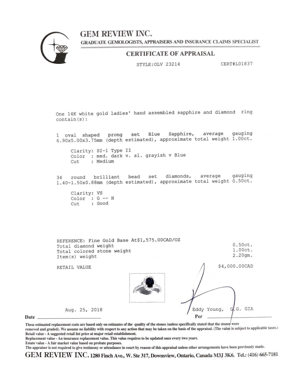 Sapphire and Diamond Ring