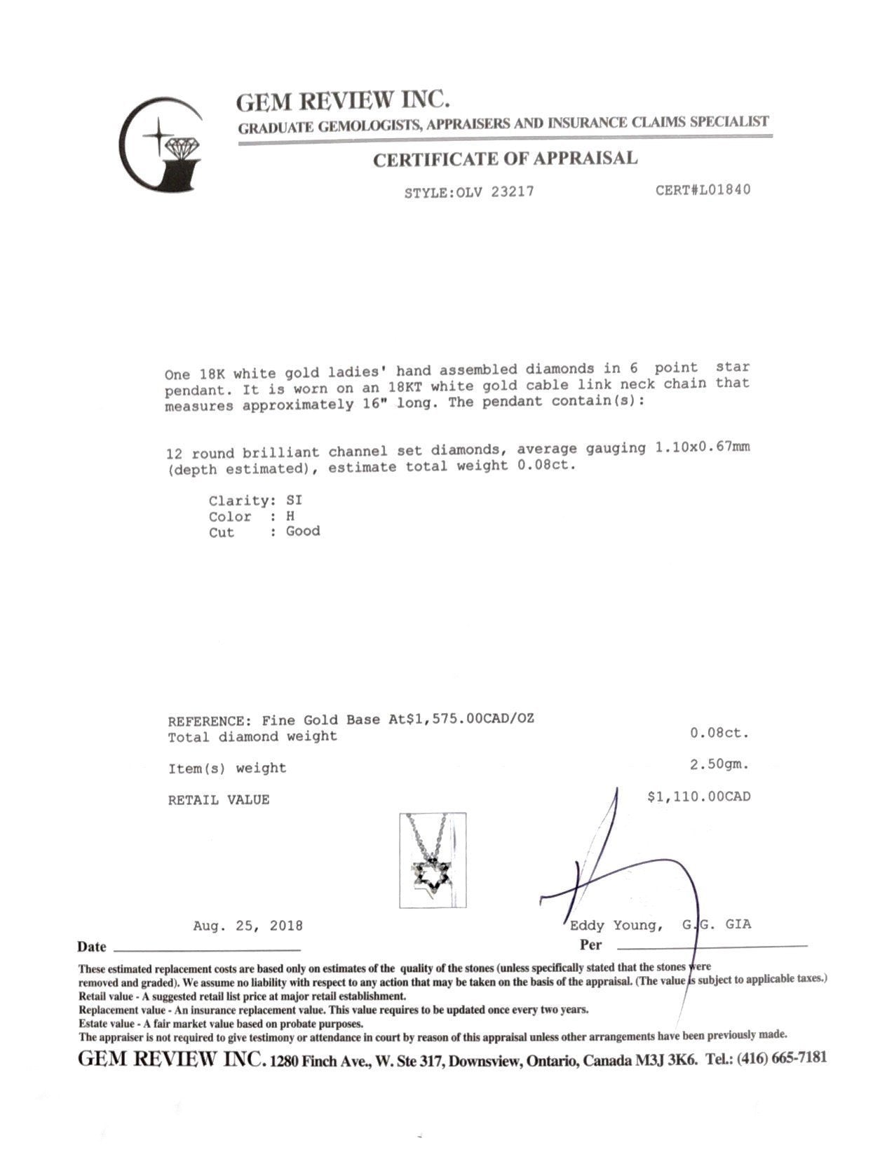 Diamond Star Pendant Necklace