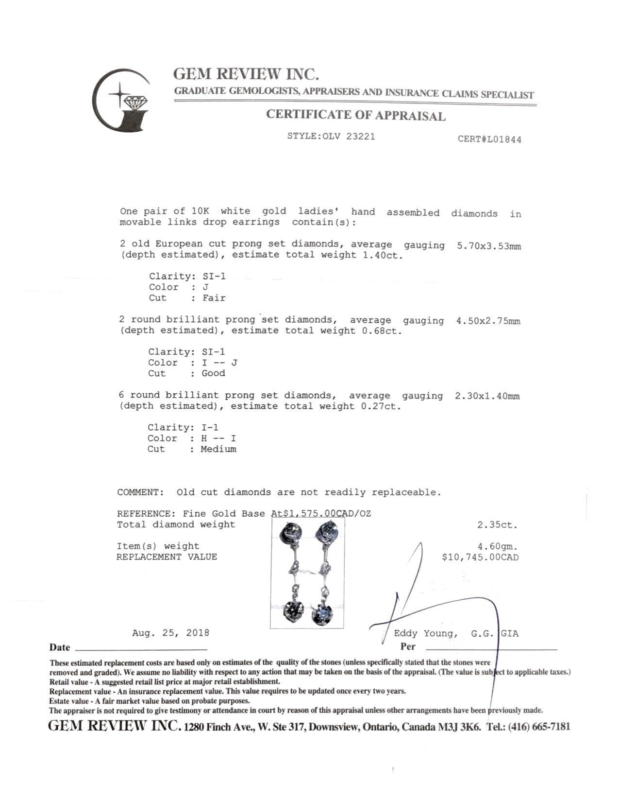 Antique Diamond Drop Earrings