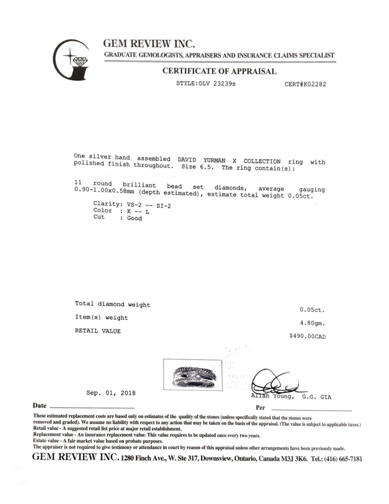 David Yurman X Collection Ring with Diamonds