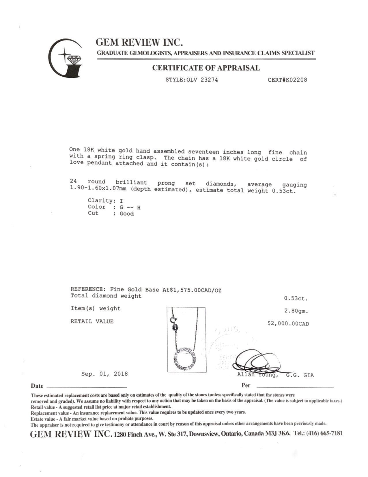 Diamond Circle Pendant Necklace