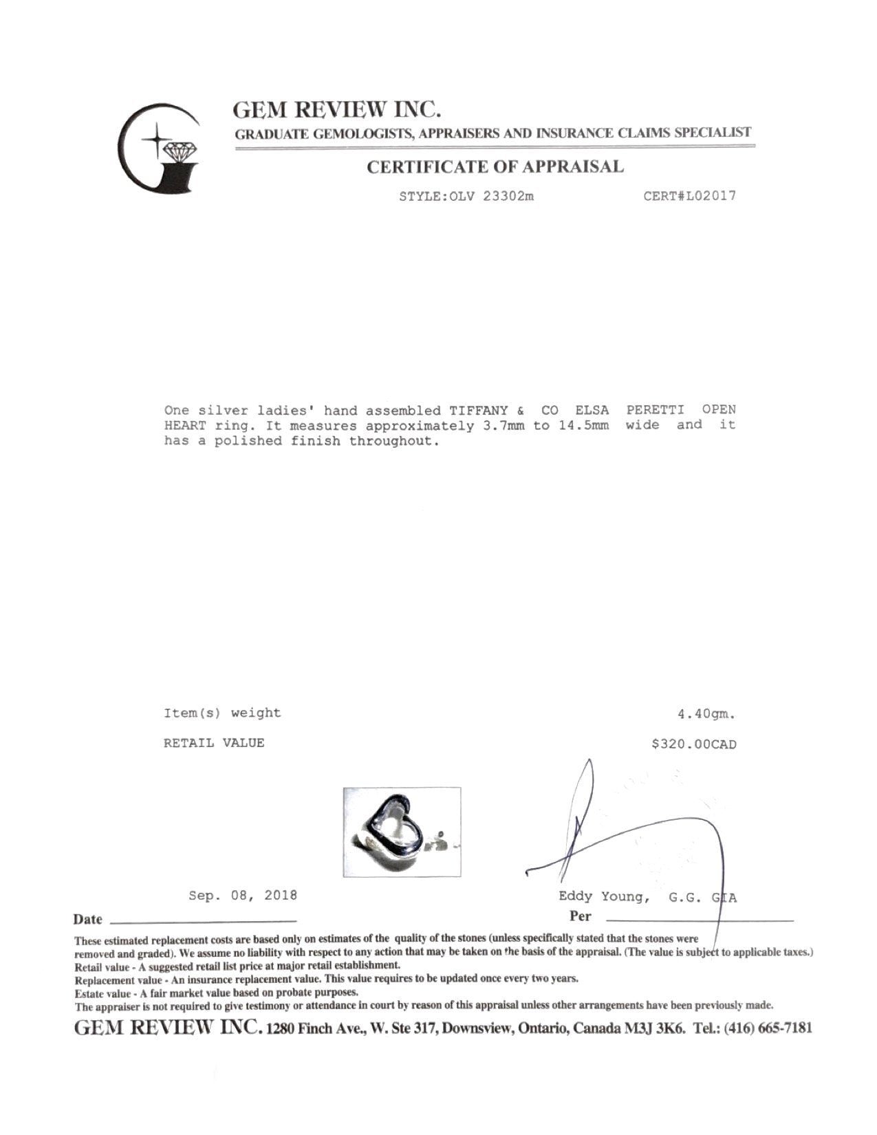 Tiffany & Co. Elsa Peretti Open Heart Ring