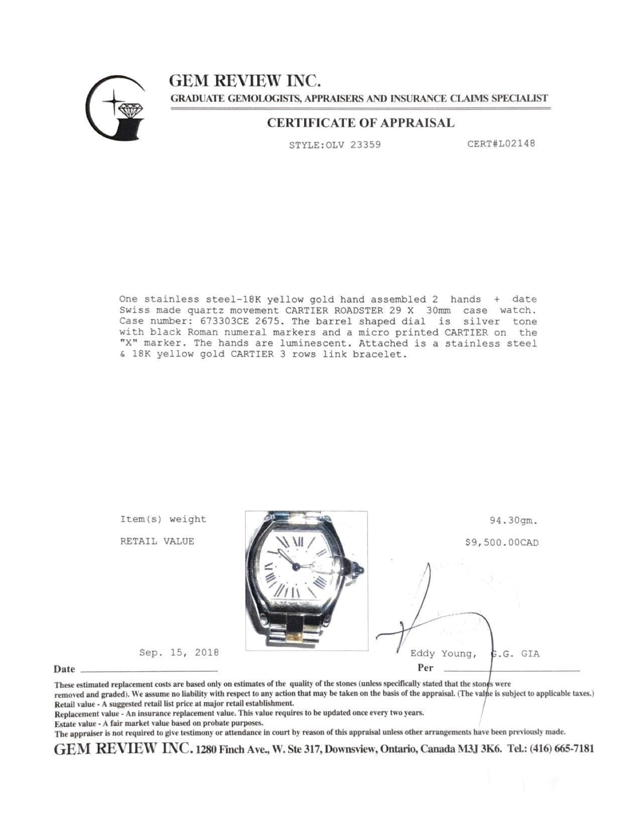 Cartier Two-Tone Roadster Watch