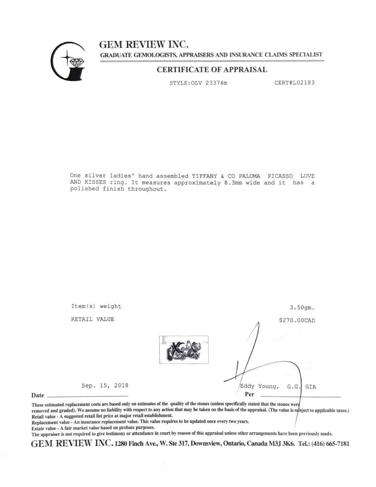 Tiffany & Co. Paloma Picasso Love and Kisses Ring