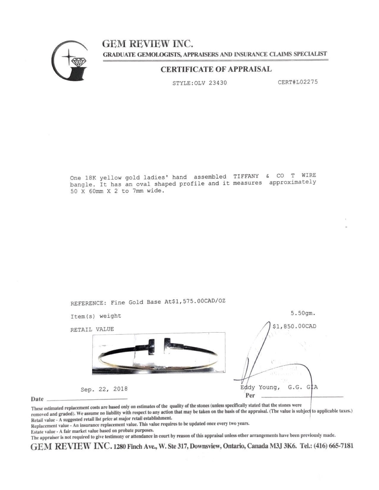 Tiffany & Co. T Wire Bracelet