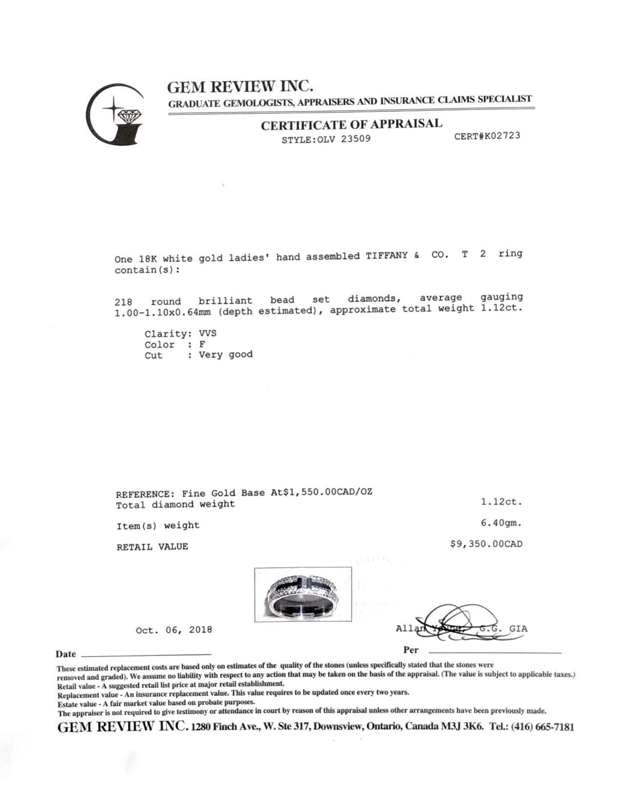 Tiffany & Co. T Two Ring with Pave Diamonds