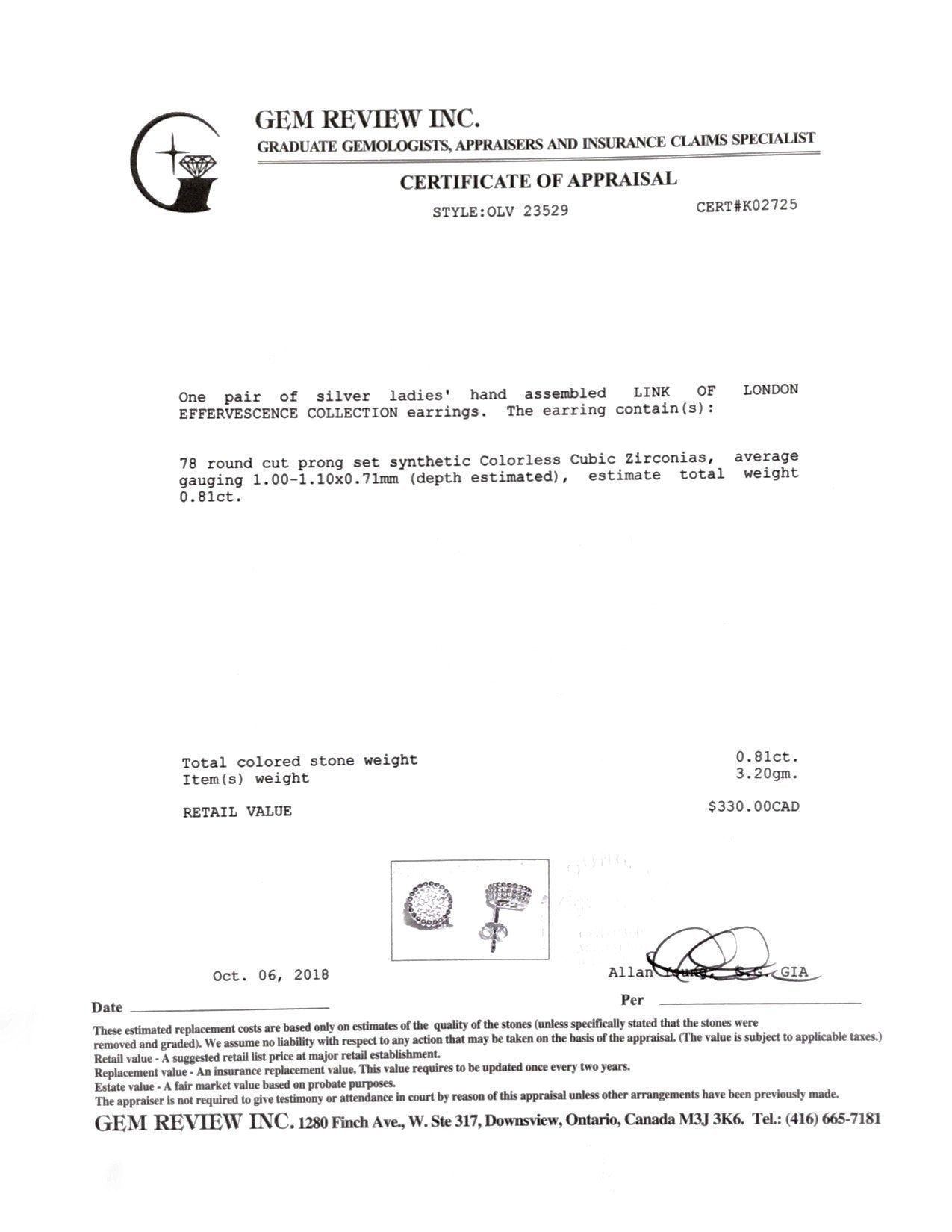 Links of London Effervescence Pave Diamond Stud Earrings