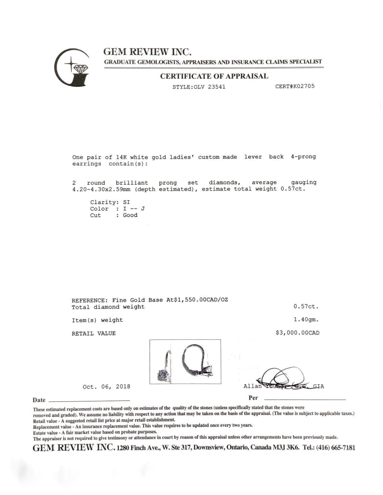 French Hook Diamond Earrings