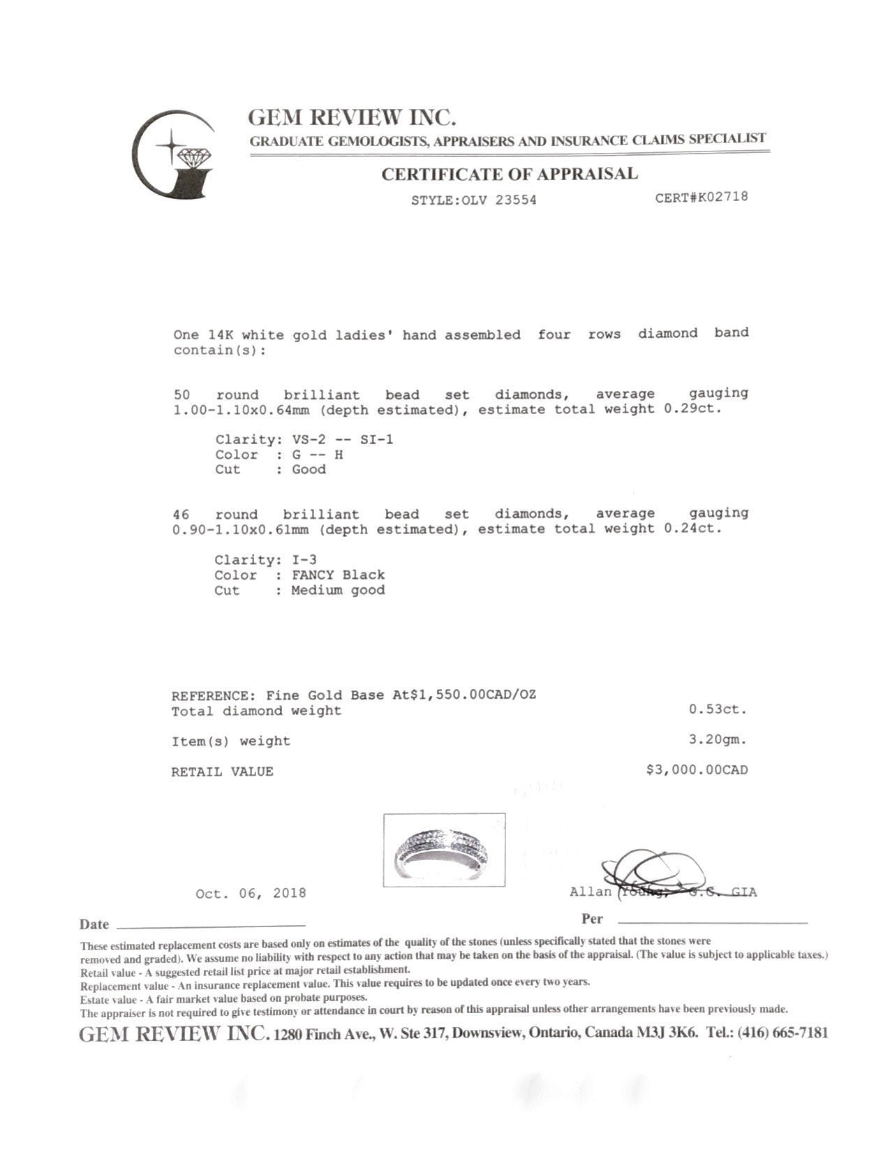 Black and White Diamond Band Ring