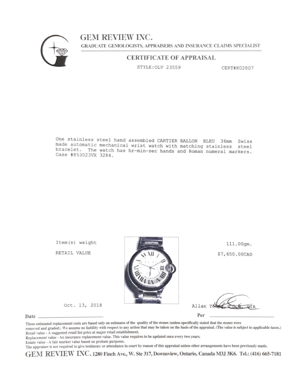 Cartier Ballon Bleu Watch