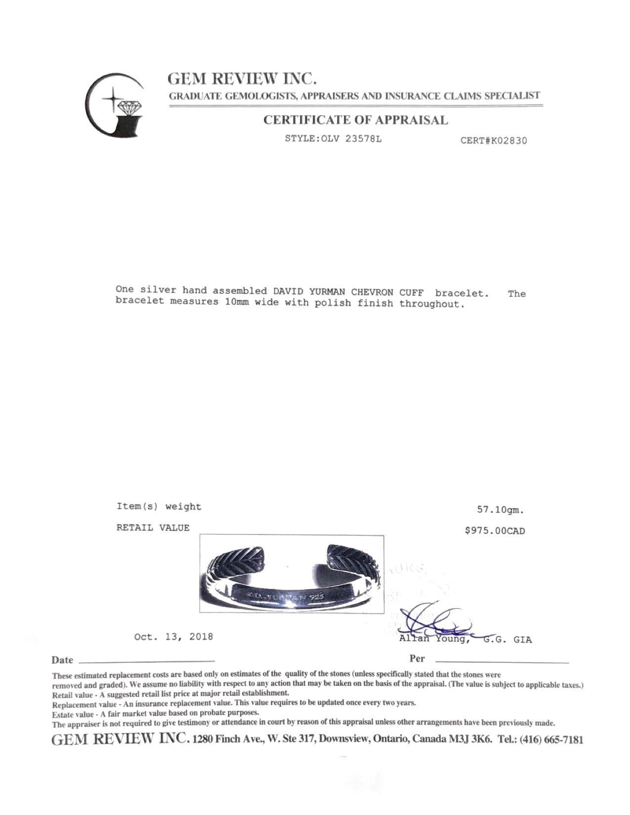 David Yurman Chevron Cuff Bracelet