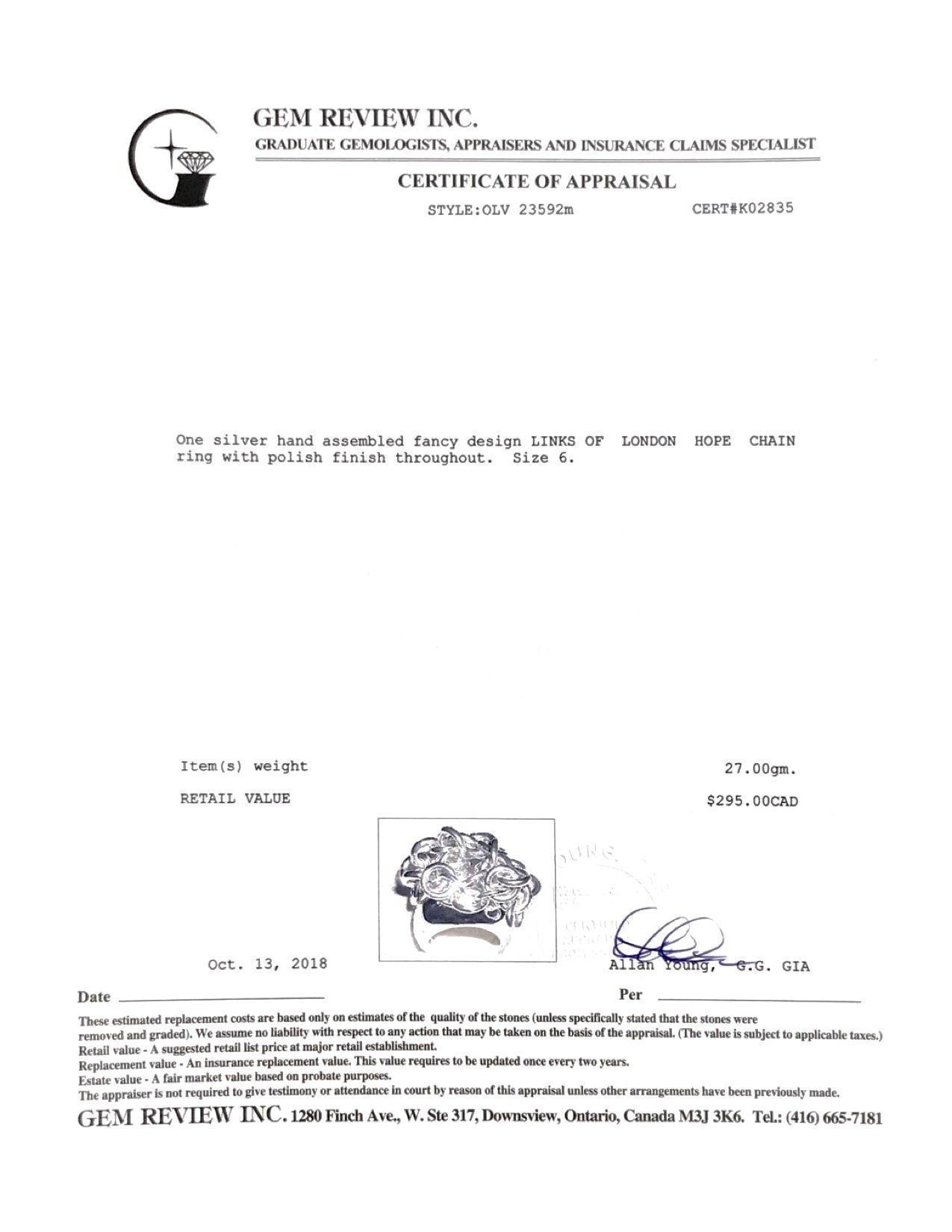 Links of London Hope Chain Ring