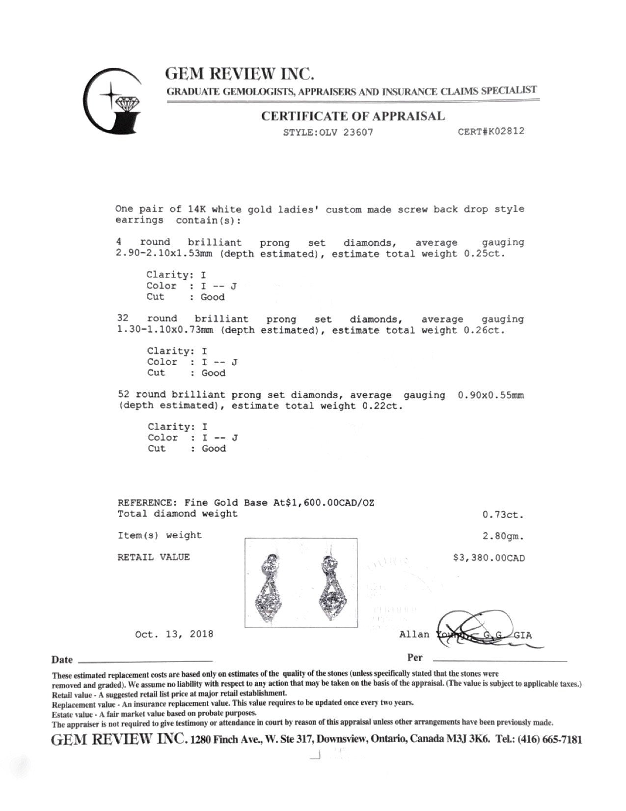 Diamond Drop Earrings