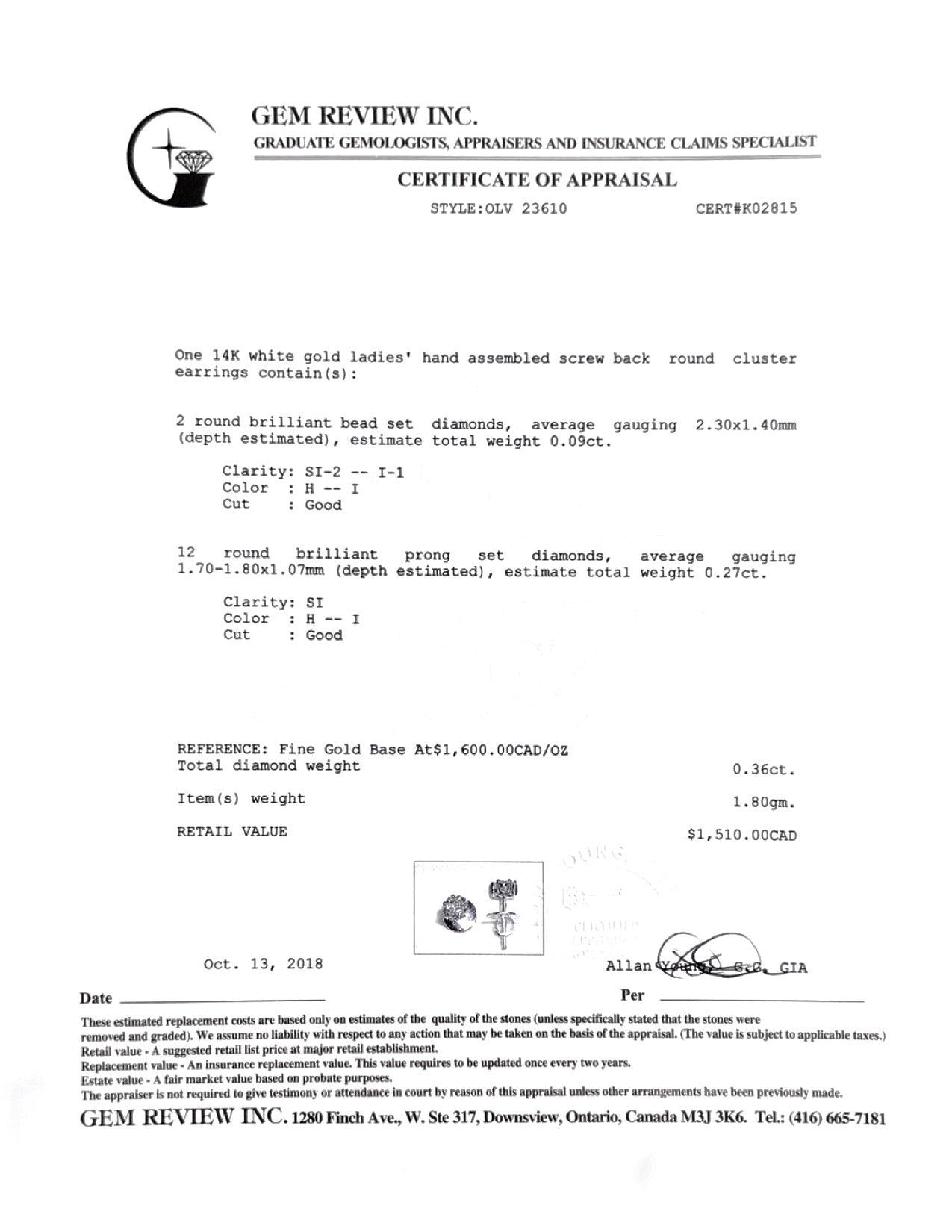 Diamond Cluster Stud Earrings