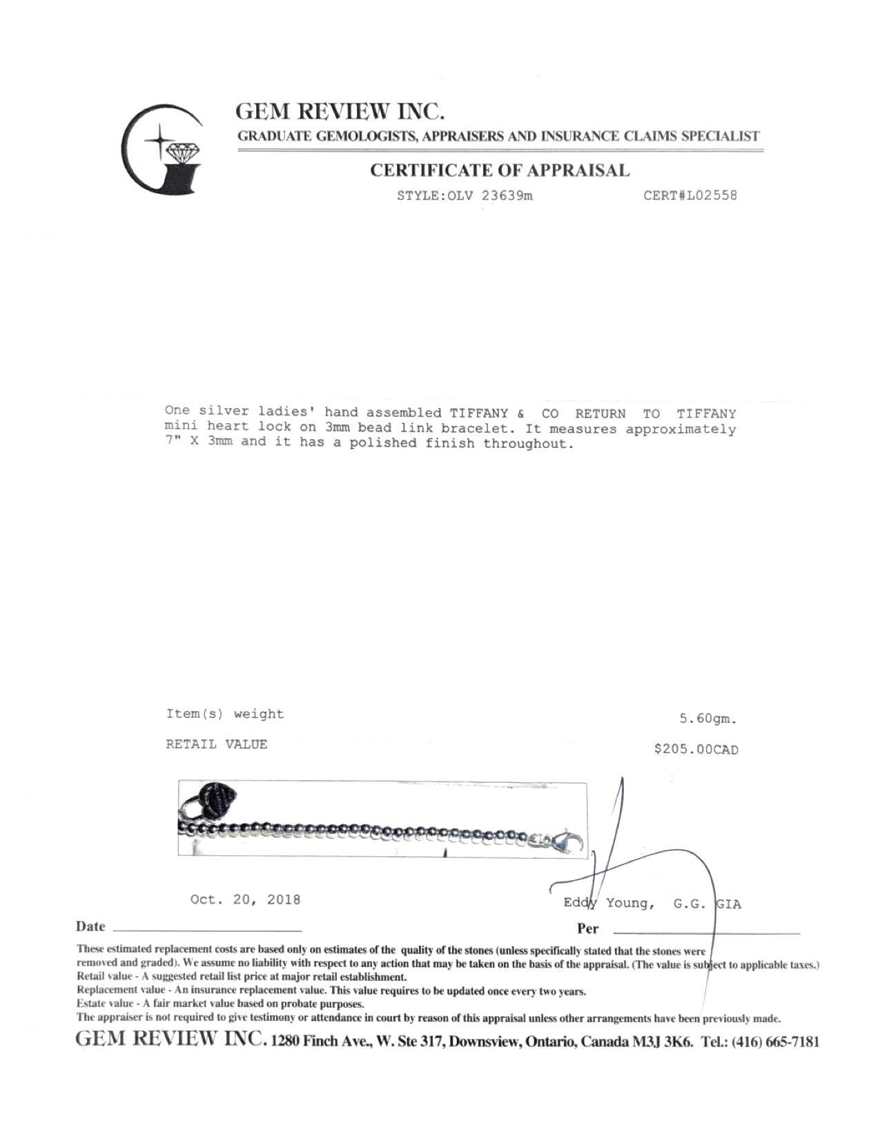 Tiffany & Co. Return to Tiffany Mini Heart Lock Bead Bracelet