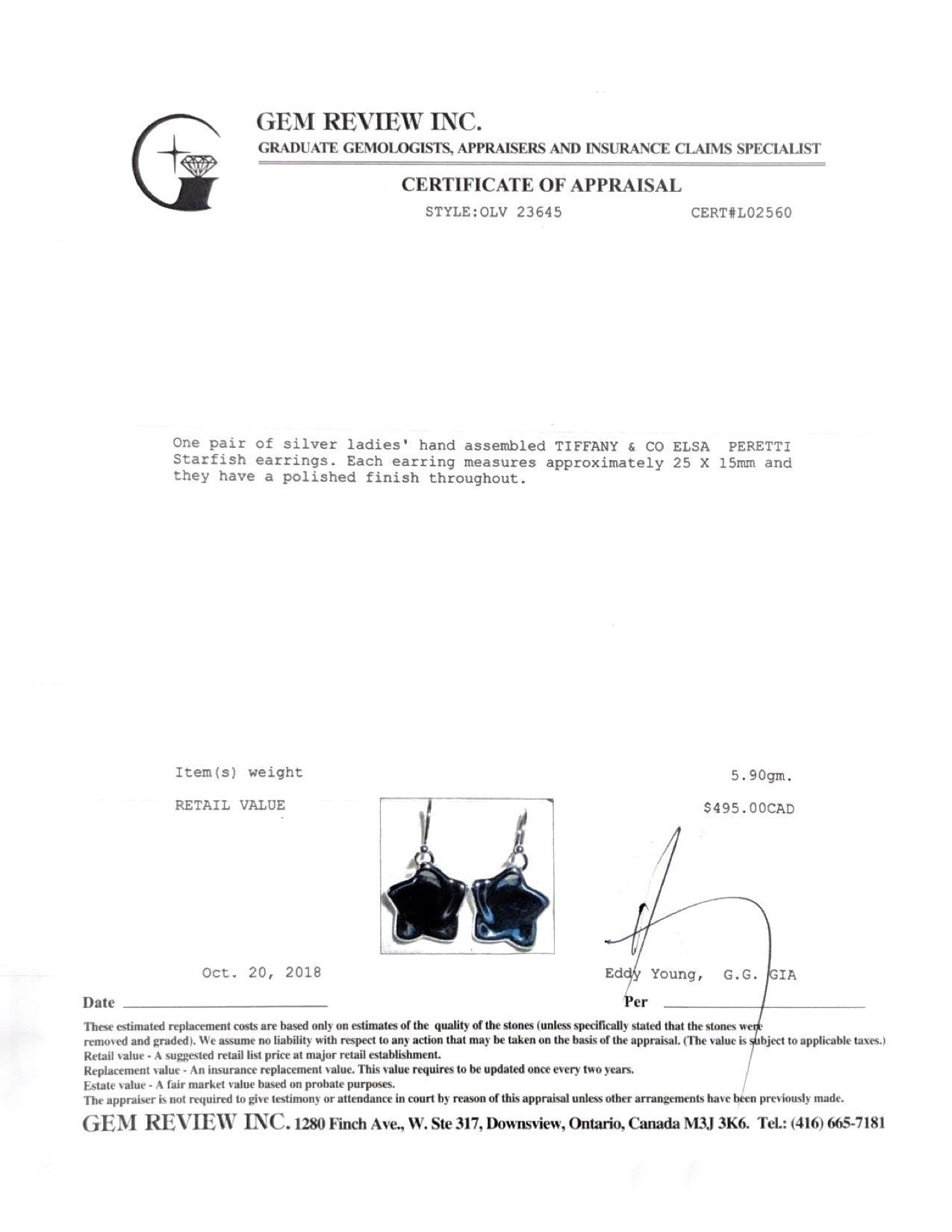 Tiffany & Co. Elsa Peretti Starfish Drop Earrings