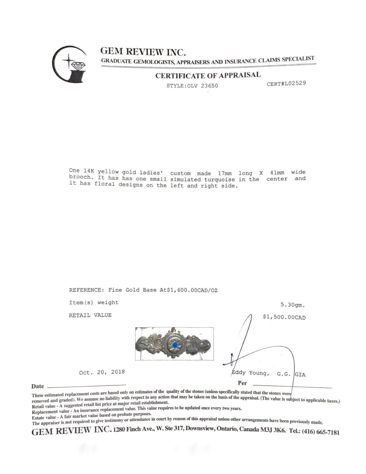 Antique Turquoise Bar Brooch