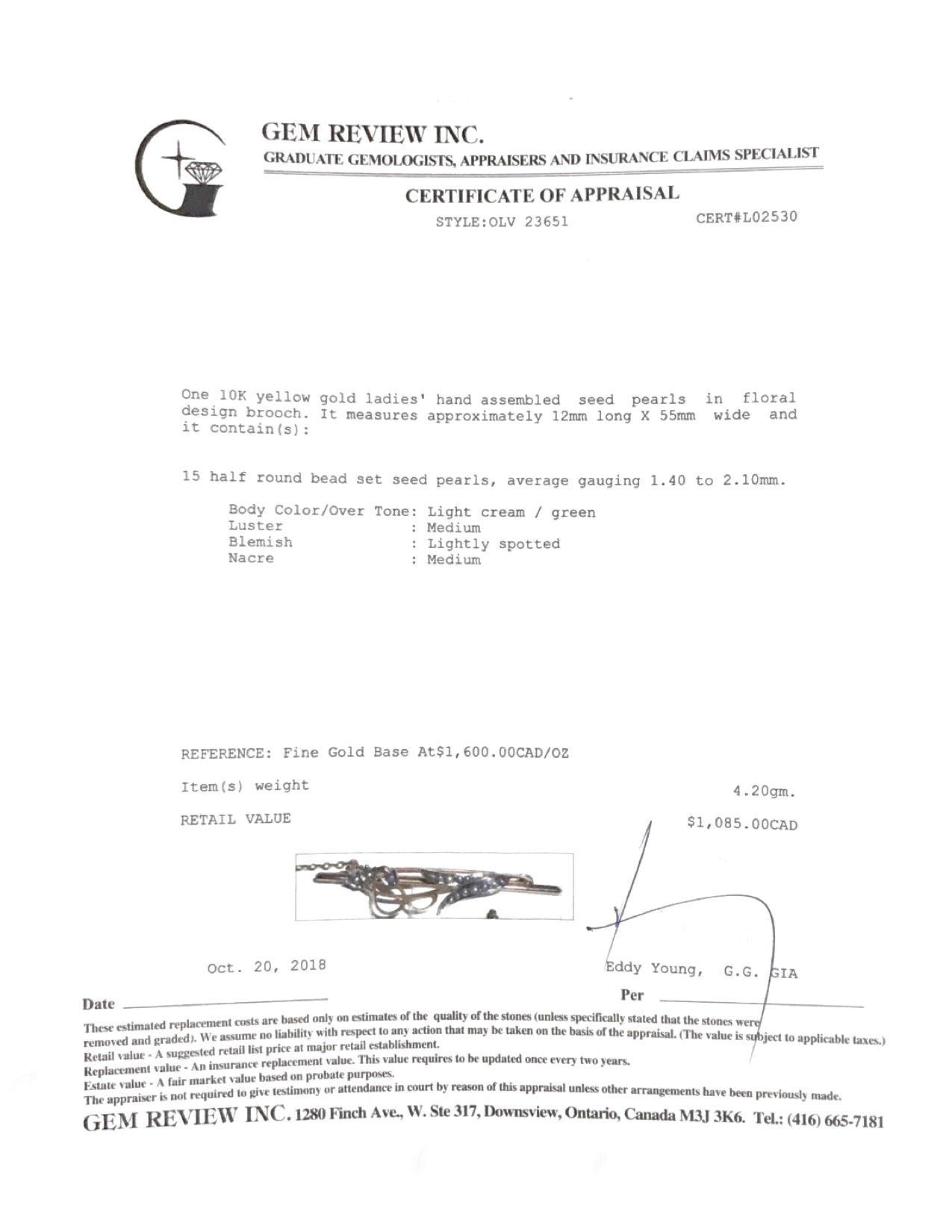 Antique Seed Pearl Bar Brooch