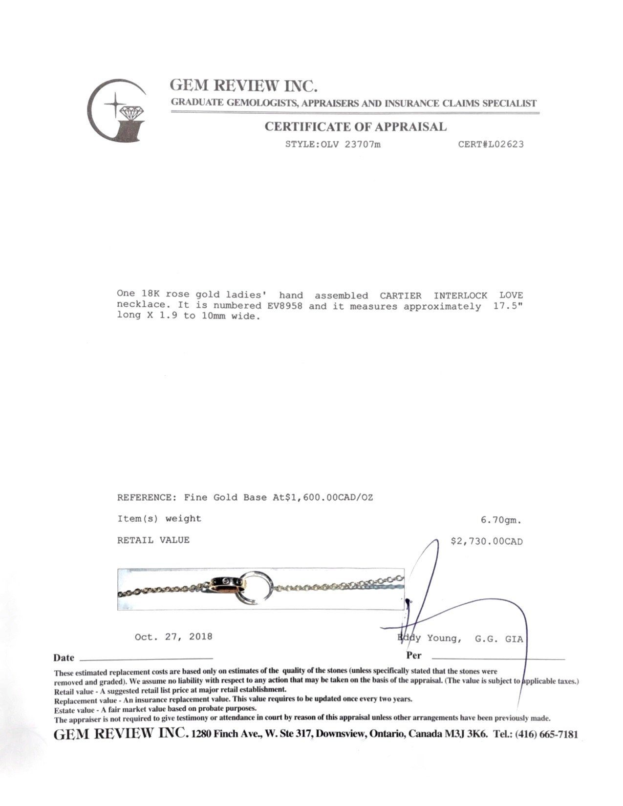 Cartier Love Necklace