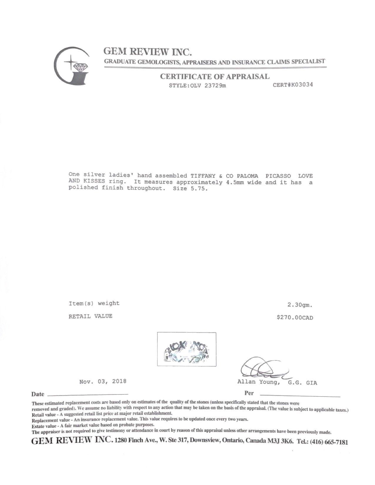 Tiffany & Co. Paloma Picasso Love and Kisses Ring